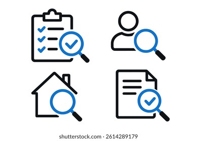 Vector icons of office work