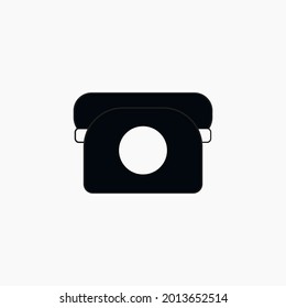 Vector de iconos del teléfono antiguo. Imagen en blanco y negro. Símbolo de teléfono para tarjetas de visita, sitios web, tarjetas
