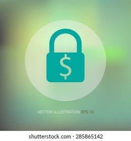 Vector icons on an abstract background "dollar"