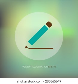 Vector icons on an abstract background "pencil"