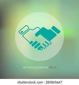 Vector icons on an abstract background "handshake"