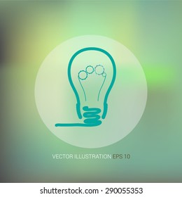 Vector icons on an abstract background "bulb"