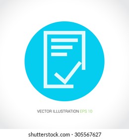 Vector icons on abstract background with blue circle "list"