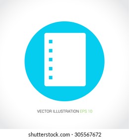Vector icons on abstract background with blue circle "paper"
