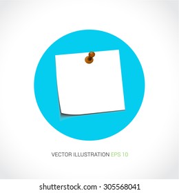 Vector icons on abstract background with blue circle "notes"