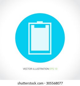 Vector icons on abstract background with blue circle "list"