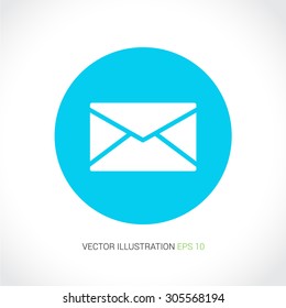 Vector icons on abstract background with blue circle "envelope"