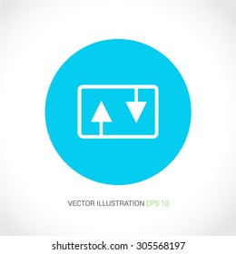 Vector icons on abstract background with blue circle "data"