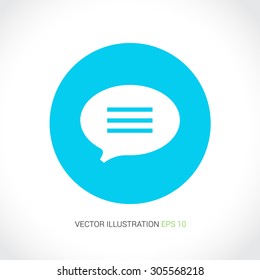 Vector icons on abstract background with blue circle "chat"