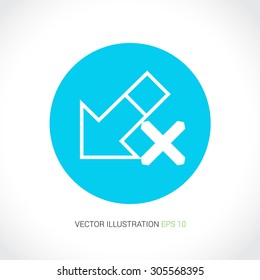 Vector icons on abstract background with blue circle "no download"