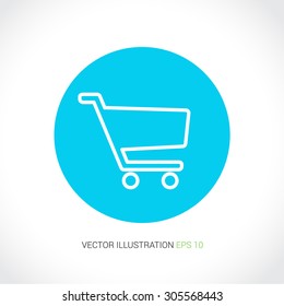 Vector icons on abstract background with blue circle "buy"