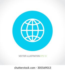 Vector icons on abstract background with blue circle "browser"