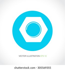 Vector icons on abstract background with blue circle "nut"