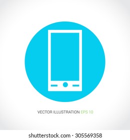 Vector icons on abstract background with blue circle "phone"