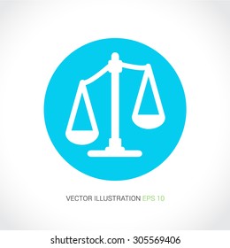 Vector icons on abstract background with blue circle "scales"
