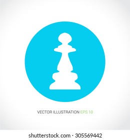 Vector icons on abstract background with blue circle "chess"