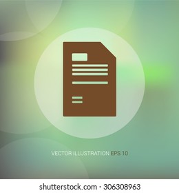 Vector icons on abstract background with blue circle "document"