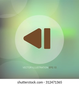 Vector icons on abstract background with circle "rewind"