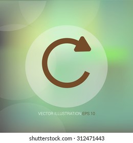 Vector icons on abstract background with circle "reset"