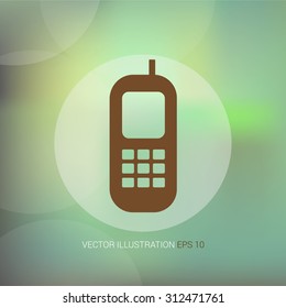 Vector icons on abstract background with circle "phone"