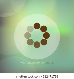 Vector icons on abstract background with circle "waiting"