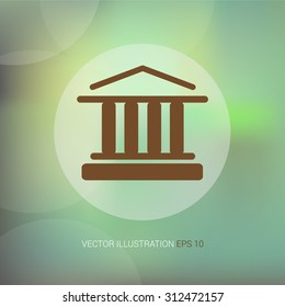 Vector icons on abstract background with circle "building"