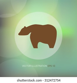 Vector icons on abstract background with circle "bear"