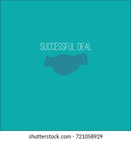 Vector icons on an abstract background "handshake"