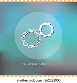 Vector icons on blurred background "gears"
