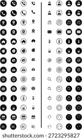 Iconos vectoriales en la información de contacto para tarjeta de visita, Web, UX o UI 