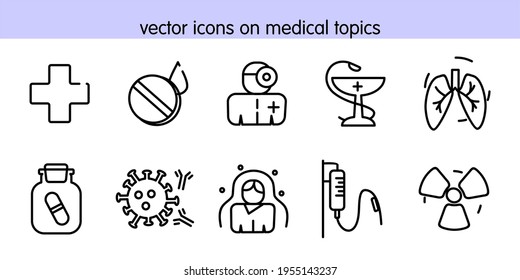vector icons on medical topics