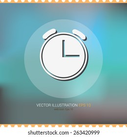 Vector icons on soft colored abstract background "clock"