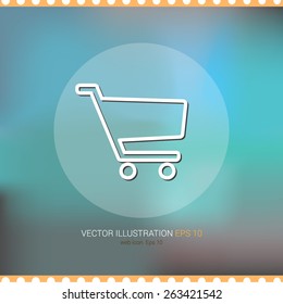 Vector icons on soft colored abstract background "shopping card"