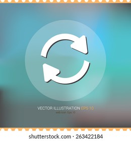 Vector icons on soft colored abstract background "reset"