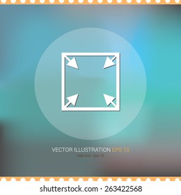 Vector icons on soft colored abstract background "size screen"