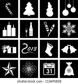 Vector icons on the theme of Christmas