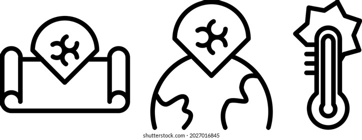 Vector icons on the theme of covid-19 virus