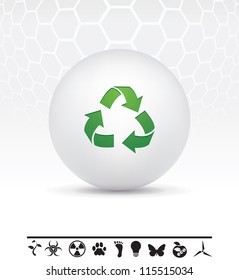 Vector icons on the theme of ecology