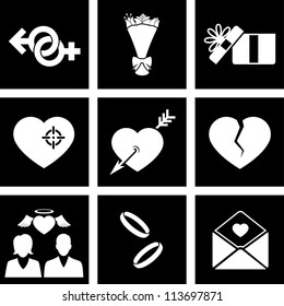 Iconos vectores sobre el tema del amor
