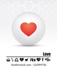 Vector icons on the theme of love