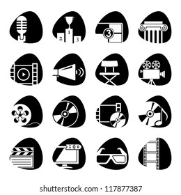 Vector icons on the theme of the movie
