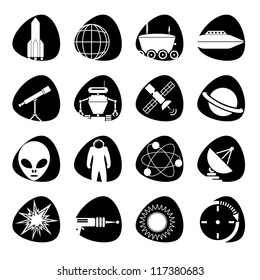 Vector Icons On The Theme Of Outer Space