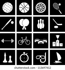 Vector icons on the theme of sport