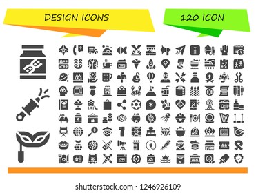 Vector icons pack of 120 filled design icons. Simple modern icons about  - Dna, Eye mask, Water gun, Hang gliding, Question, Van, Sea, Fish, Spotlight, Shoes, Megaphone, Paper plane