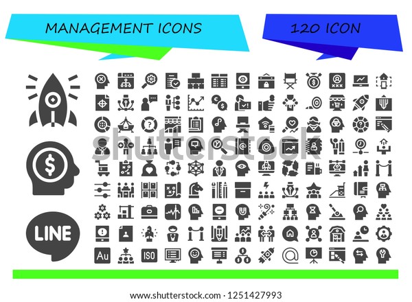 Vector Icons Pack 1 Filled Management Stock Vector Royalty Free