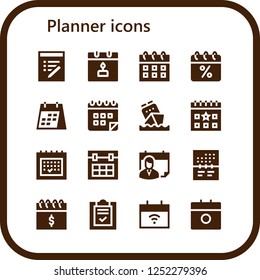 Vector icons pack of 16 filled planner icons. Simple modern icons about  - List, Calendar
