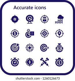 Vector icons pack of 16 filled accurate icons. Simple modern icons about  - Target, Goal, Stopclock, Stopwatch, Darts