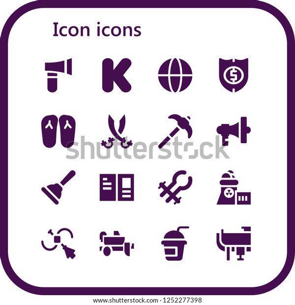 Vector Icons Pack 16 Filled Icon Stock Vector Royalty Free