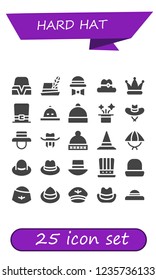 Vector icons pack of 25 filled hard hat icons. Simple modern icons about  - Hat