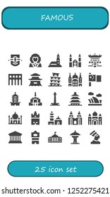 Vector icons pack of 25 filled famous icons. Simple modern icons 